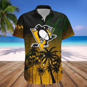 Pittsburgh Penguins Hawaii Shirt Coconut Tree Tropical Grunge