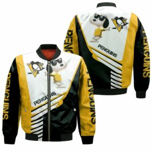 Pittsburgh Penguins Snoopy For Fans 3D Bomber Jacket Model 4822
