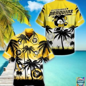 Pittsburgh Penguins Palm Tree Nhl Hawaiian Shirt